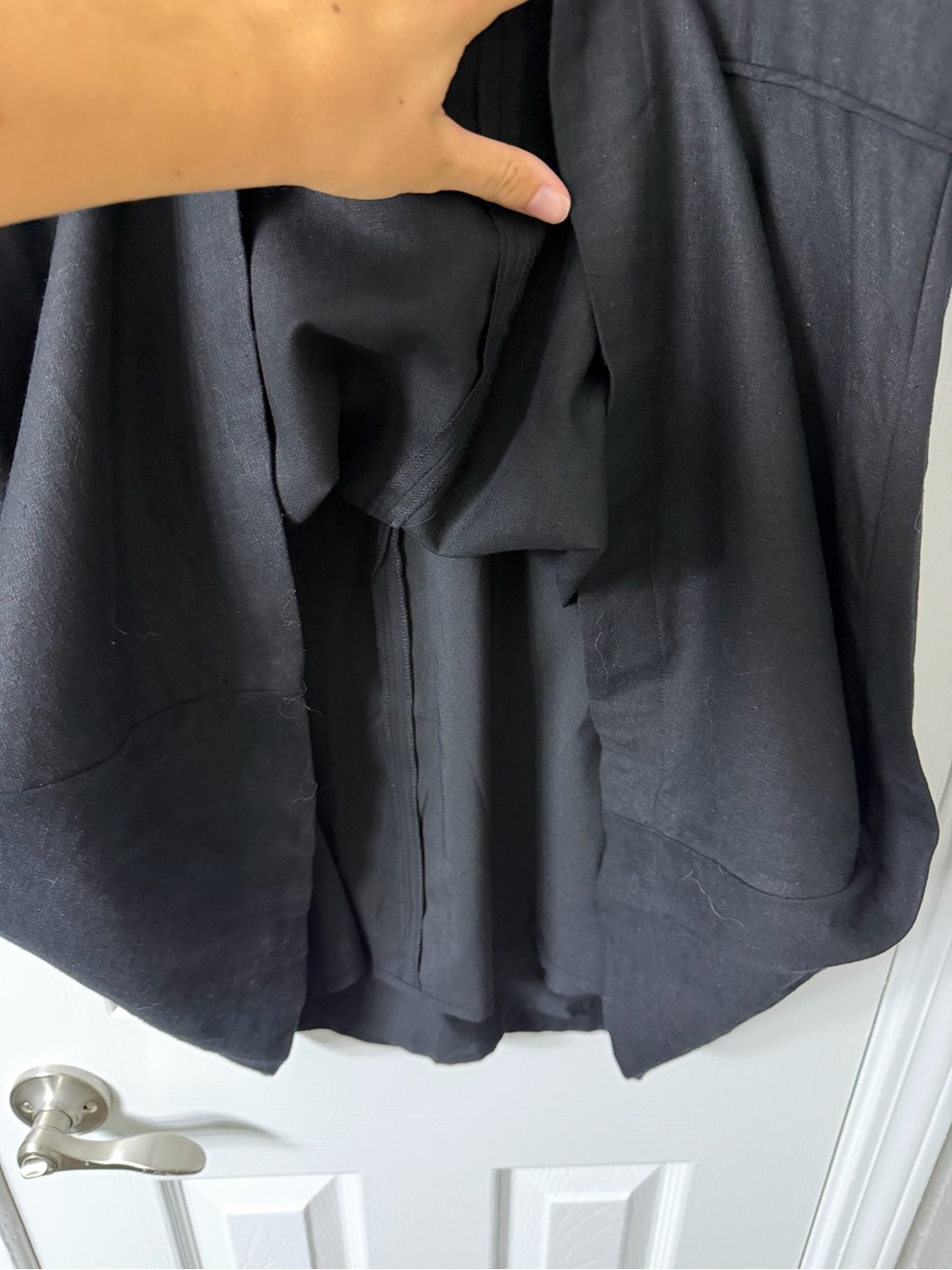 Banana Republic Linen-Blend Mini Dress 16 Boat Neckline 3/4 Sleeve Quiet Luxury - Picture 9 of 11